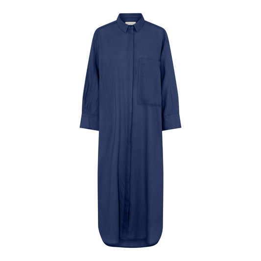 Lyon Long Dress (Linen) DEEP COBOLT