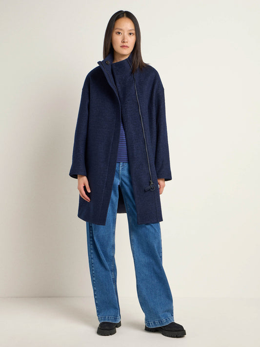 Oversize jakke - organic wool/cotton (midnight blue)