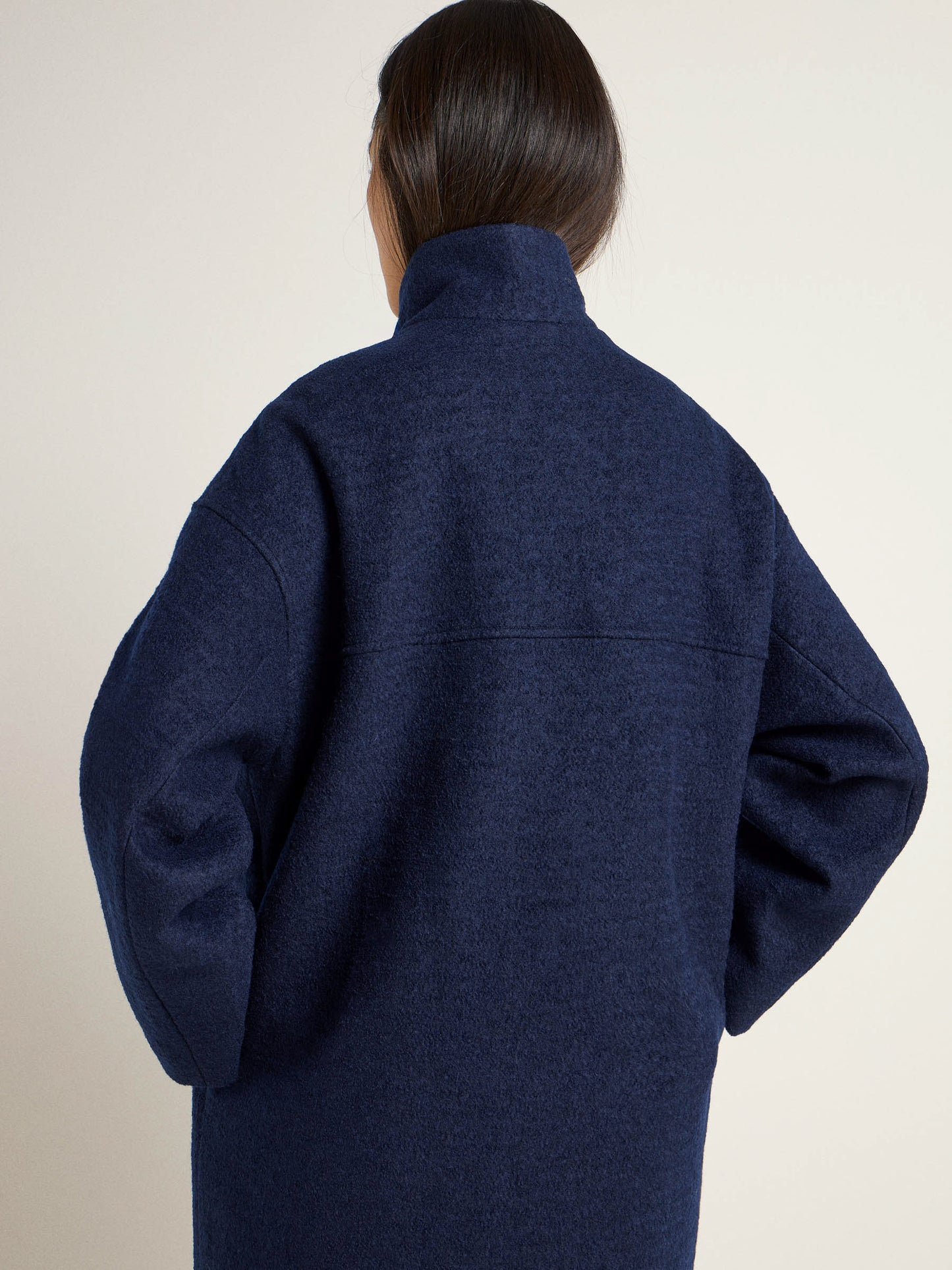 Oversize jakke - organic wool/cotton (midnight blue)